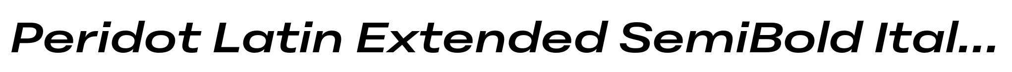 Peridot Latin Extended SemiBold Italic image